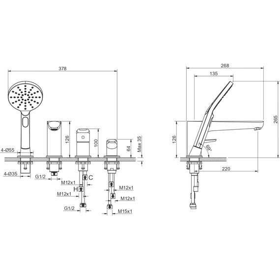 Смеситель для ванны Aquatek Бетта AQ1148BGM, оружейная сталь, Цвет производителя: оружейная сталь - фото 11