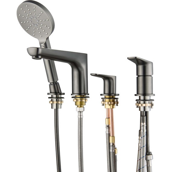 Смеситель для ванны Aquatek Бетта AQ1148BGM, оружейная сталь, Цвет производителя: оружейная сталь - фото 5