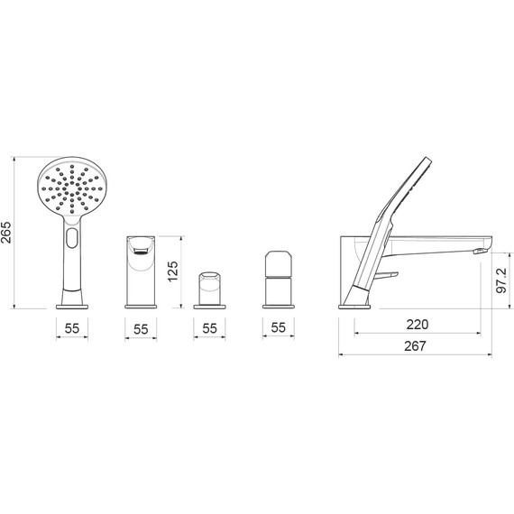 Смеситель для ванны Aquatek Бетта AQ1148BGM, оружейная сталь, Цвет производителя: оружейная сталь - фото 10
