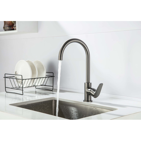 Смеситель для кухни Aquatek Бетта AQ1182BGM, оружейная сталь, Цвет производителя: оружейная сталь - фото 5