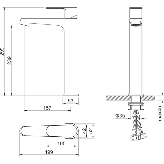 Смеситель для раковины высокий Aquatek Оберон AQ1204BG, золото шлифованное, Цвет производителя: золото шлифованное - фото 7