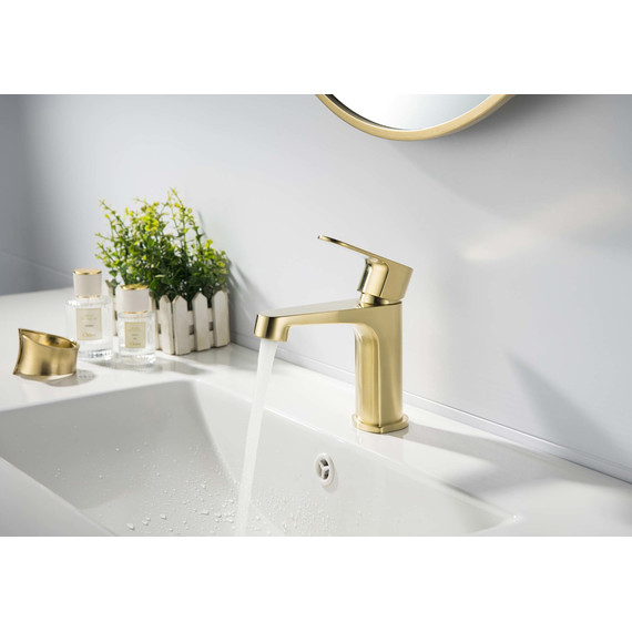 Смеситель для раковины Aquatek Оберон AQ1210BG, золото шлифованное, Цвет производителя: золото шлифованное - фото 4