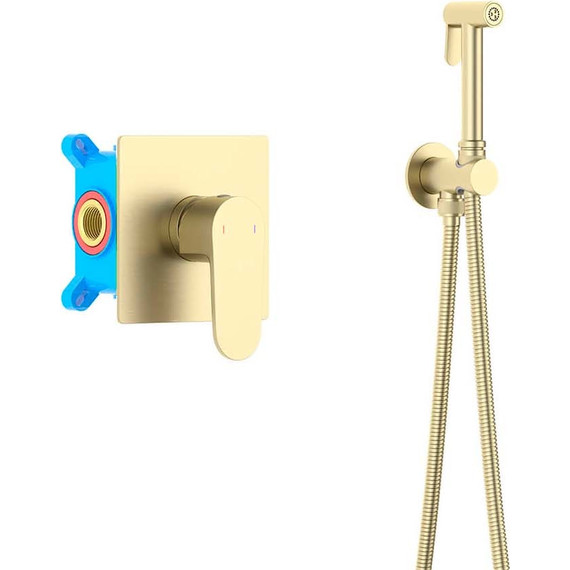 Набор для гигиенического душа Aquatek Оберон AQ1219BG (со скрытой частью) золото шлифованное - фото 3