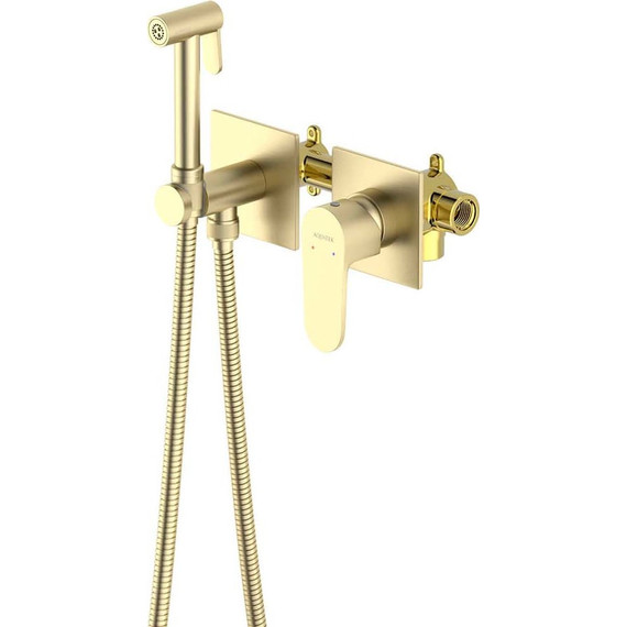 Набор для гигиенического душа Aquatek Оберон AQ1220BG (со скрытой частью) золото шлифованное - фото 3