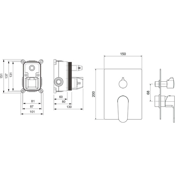 Смеситель для ванны Aquatek Оберон AQ1246BG (со скрытой частью) золото шлифованное, Цвет производителя: золото шлифованное - фото 3