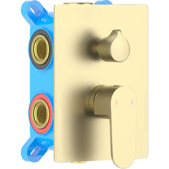 Смеситель для ванны Aquatek Оберон AQ1247BG (со скрытой частью) золото шлифованное, Цвет производителя: золото шлифованное - фото 2