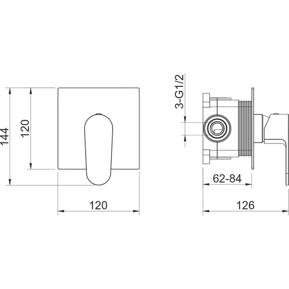 Смеситель для душа Aquatek Оберон AQ1266BG (со скрытой частью) золото шлифованное, Цвет производителя: золото шлифованное - фото 4