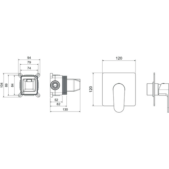 Смеситель для душа Aquatek Оберон AQ1266BG (со скрытой частью) золото шлифованное, Цвет производителя: золото шлифованное - фото 3
