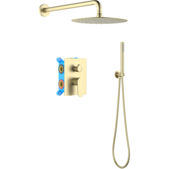 Душевая система для душа Aquatek Оберон AQ1272BG (со скрытой частью) золото шлифованное, Цвет производителя: золото шлифованное - фото 2
