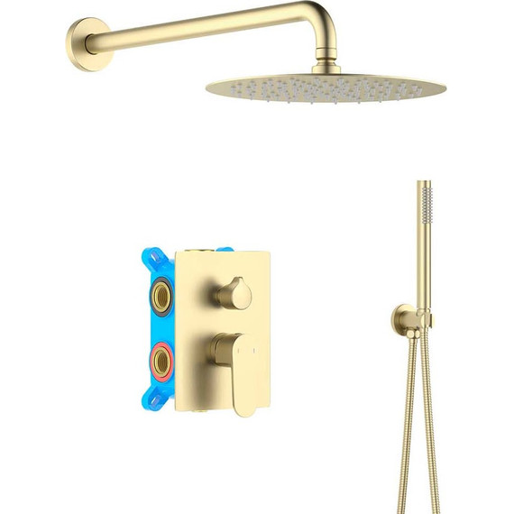 Душевая система для душа Aquatek Оберон AQ1272BG (со скрытой частью) золото шлифованное, Цвет производителя: золото шлифованное - фото 3