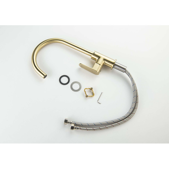 Смеситель для кухни Aquatek Оберон AQ1282BG, золото шлифованное, Цвет производителя: золото шлифованное - фото 3