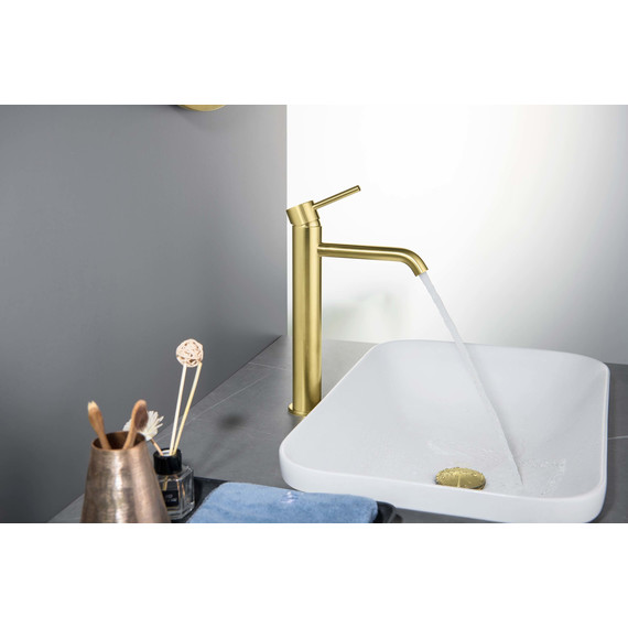 Смеситель для раковины высокий Aquatek Европа AQ1304BG, золото шлифованное, Цвет производителя: золото шлифованное - фото 4