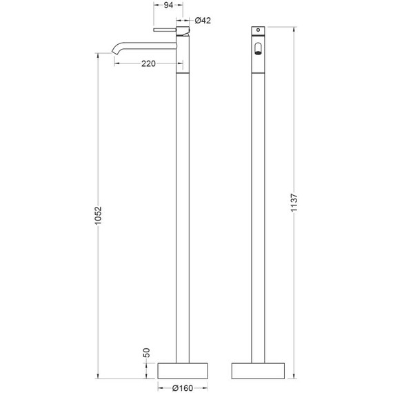 Смеситель для раковины напольный Aquatek Европа AQ1309BGM, оружейная сталь, Цвет производителя: оружейная сталь - фото 4