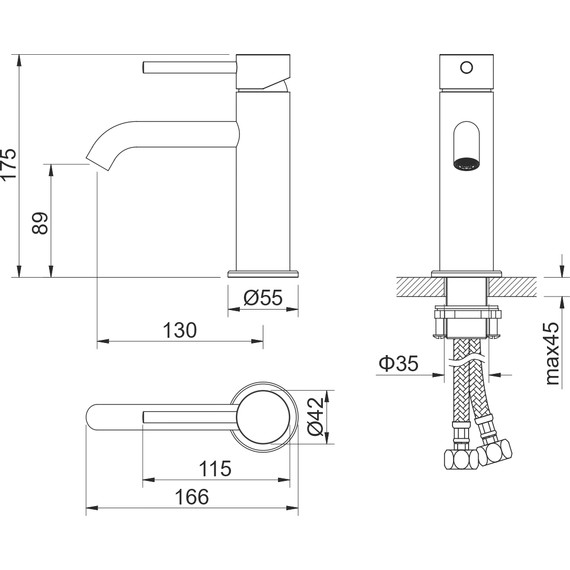 Смеситель для раковины Aquatek Европа AQ1310BG, золото шлифованное, Цвет производителя: золото шлифованное - фото 6