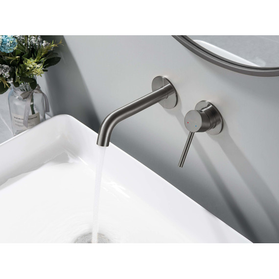 Смеситель для раковины настенный Aquatek Европа AQ1313BGM, оружейная сталь, Цвет производителя: оружейная сталь - фото, картинка 8 Смеситель для раковины настенный Aquatek Европа AQ1313BGM, оружейная сталь, Цвет производителя: оружейная сталь - фото 8