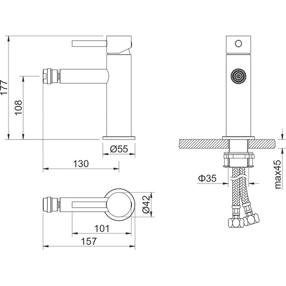 Смеситель для биде Aquatek Европа AQ1318BGM, оружейная сталь, Цвет производителя: оружейная сталь - фото 3