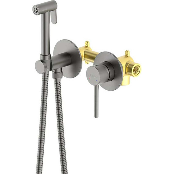 Набор для гигиенического душа Aquatek Европа AQ1319BGM (со скрытой частью) оружейная сталь - фото 3