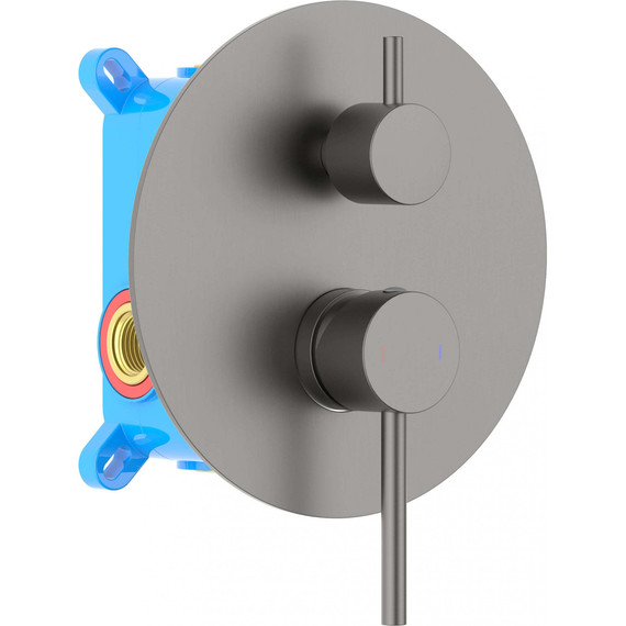 Смеситель для ванны Aquatek Европа AQ1346BGM (со скрытой частью) оружейная сталь, Цвет производителя: оружейная сталь - фото 2