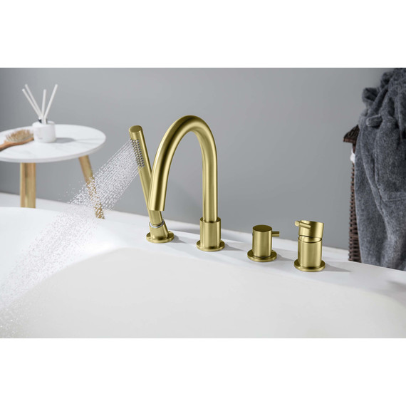 Смеситель для ванны Aquatek Европа AQ1348BG, золото шлифованное, Цвет производителя: золото шлифованное - фото 8