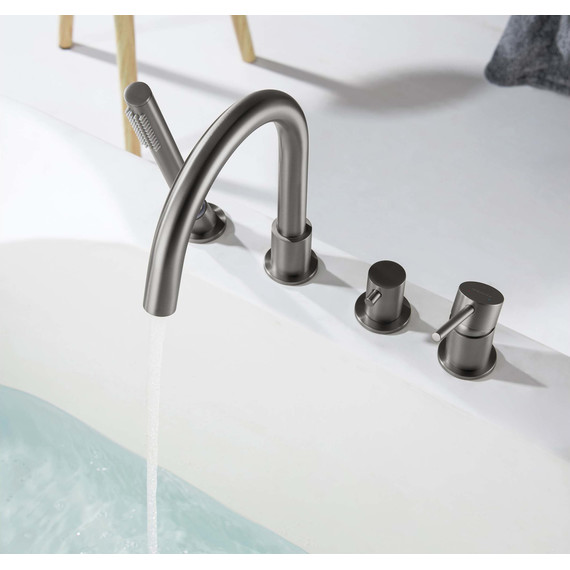 Смеситель для ванны Aquatek Европа AQ1348BGM, оружейная сталь, Цвет производителя: оружейная сталь - фото 4