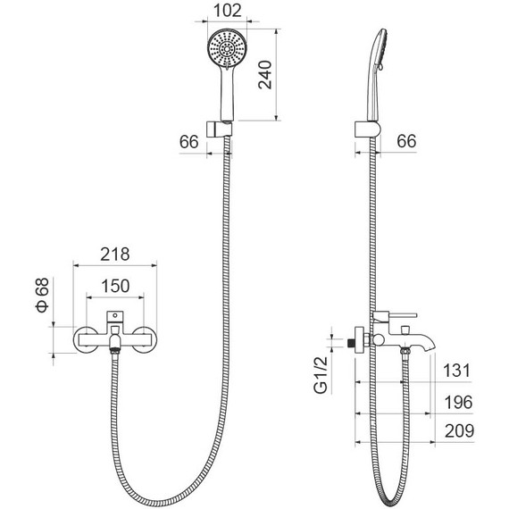 Смеситель для ванны Aquatek Европа AQ1349BG, золото шлифованное, Цвет производителя: золото шлифованное - фото 3
