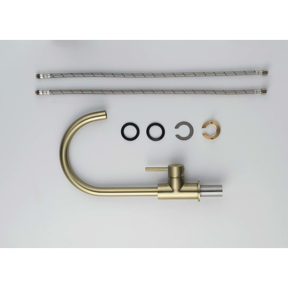 Смеситель для кухни Aquatek Европа AQ1382BG, золото шлифованное, Цвет производителя: золото шлифованное - фото 9