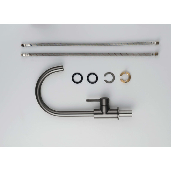 Смеситель для кухни Aquatek Европа AQ1382BGM, оружейная сталь, Цвет производителя: оружейная сталь - фото 9