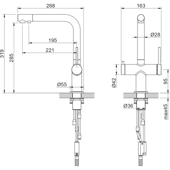 Смеситель для кухни Aquatek Европа AQ1385BG, золото шлифованное, Цвет производителя: золото шлифованное - фото 6