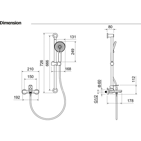 Смеситель для ванны Aquatek Лугано AQ1748CR (с душевым гарнитуром) - фото 16
