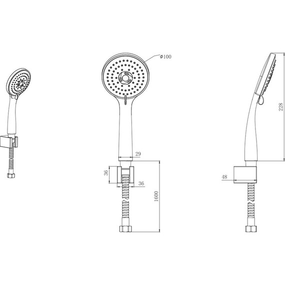 Душевая система для душа Aquatek Вега AQ1072MB (со скрытой частью) чёрный матовый, Цвет производителя: чёрный матовый - фото 7