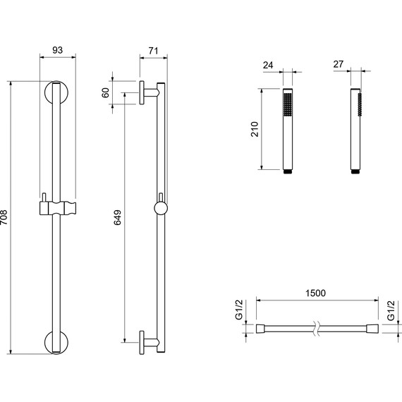 Душевой гарнитур Aquatek Европа AQ2012BGM, оружейная сталь - фото 10