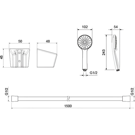 Душевой гарнитур Aquatek Бетта AQ2032BGM, оружейная сталь - фото 8