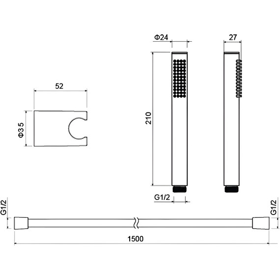 Душевой гарнитур Aquatek Европа AQ2034BGM, оружейная сталь - фото 4