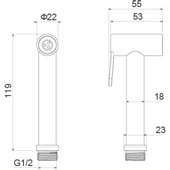 Гигиенический душ Aquatek AQ2057BGM, оружейная сталь - фото 3