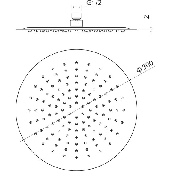 Верхний душ Aquatek 300x300 AQ2075BG, золото шлифованное - фото 9