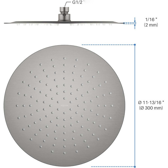 Верхний душ Aquatek 300x300 AQ2075BGM, оружейная сталь - фото 8