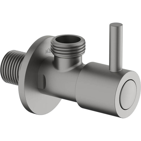 Вентиль угловой Aquatek AQ2451BGM, оружейная сталь - фото 2