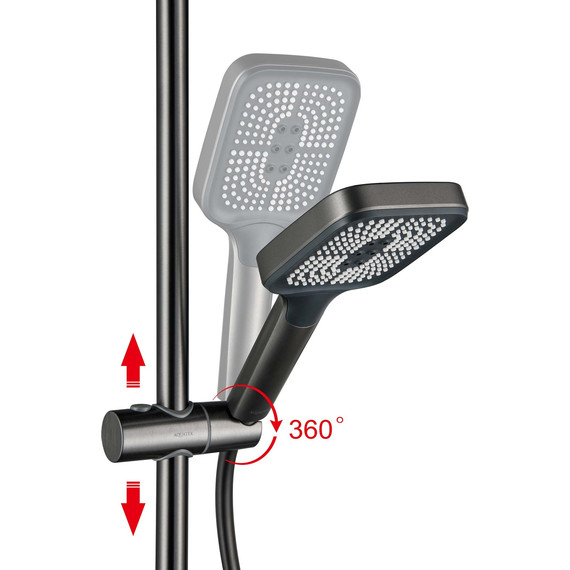 Душевая стойка Aquatek Поларис AQ3040BGM (с гигиеническим душем) оружейная сталь, Цвет производителя: оружейная сталь - фото 6