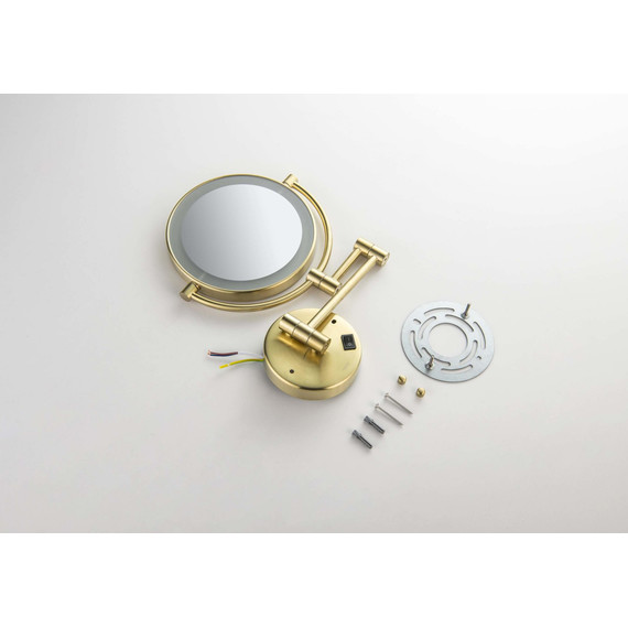 Зеркало косметическое настенное Aquatek AQ4912BG, цвет золото шлифованное - фото 3