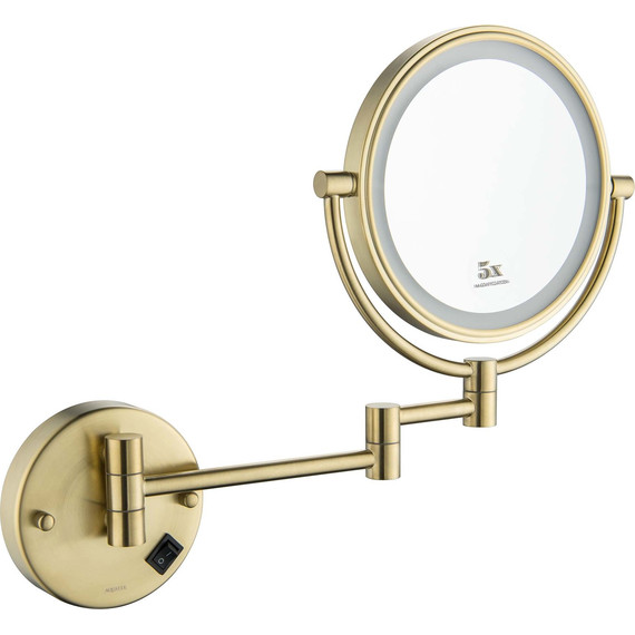 Зеркало косметическое настенное Aquatek AQ4912BG, цвет золото шлифованное - фото 6