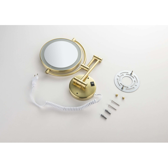 Зеркало косметическое настенное Aquatek AQ4915BG, цвет золото шлифованное - фото 3