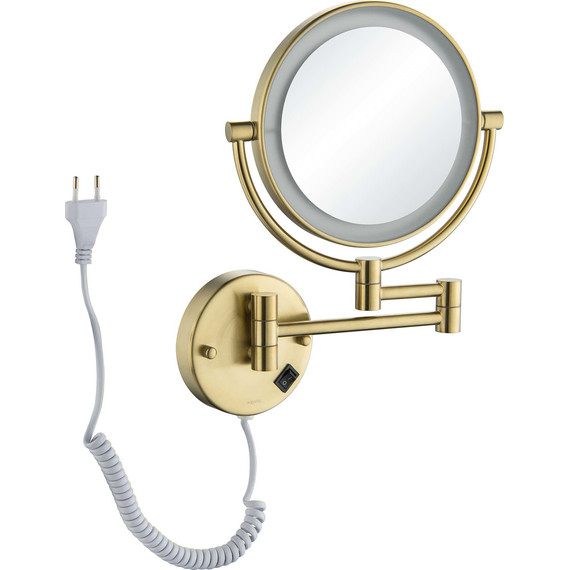 Зеркало косметическое настенное Aquatek AQ4915BG, цвет золото шлифованное - фото 6