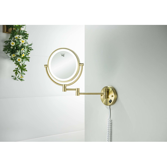 Зеркало косметическое настенное Aquatek AQ4915BG, цвет золото шлифованное - фото 8