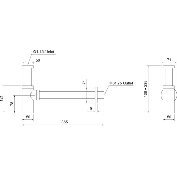 Сифон для умывальника Aquatek AQ6012BGM, оружейная сталь - фото, картинка 4 Сифон для умывальника Aquatek AQ6012BGM, оружейная сталь - фото 4