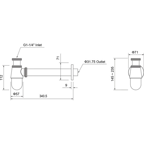 Сифон для умывальника Aquatek AQ6014BGM, оружейная сталь - фото, картинка 4 Сифон для умывальника Aquatek AQ6014BGM, оружейная сталь - фото 4