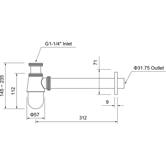 Сифон для умывальника Aquatek AQ6014BG, золото шлифованное - фото 6