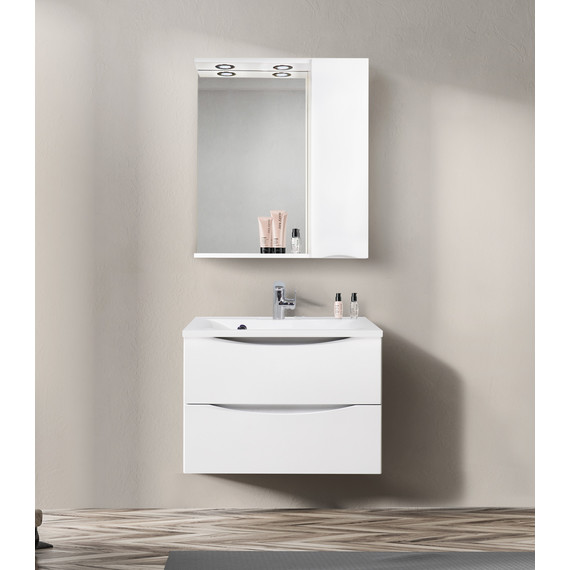 Зеркало-шкаф BelBagno 70 см MARINO-SPC-700/750-1A-BL-P-R, Bianco Lucido - фото, картинка 12 Зеркало-шкаф BelBagno 70 см MARINO-SPC-700/750-1A-BL-P-R, Bianco Lucido - фото 12