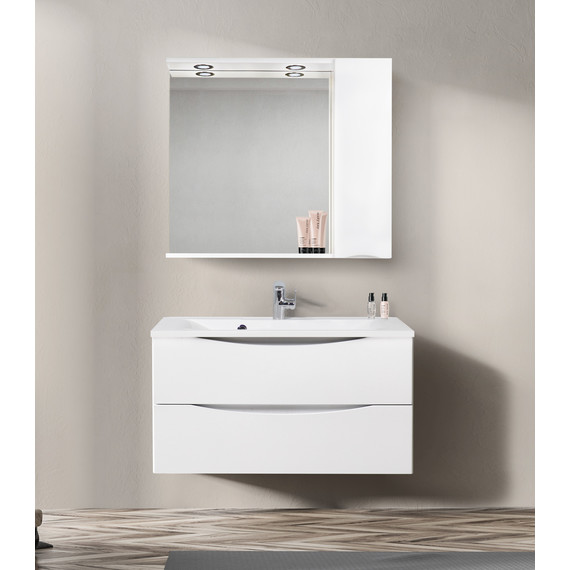 Зеркало-шкаф BelBagno 90 см MARINO-SPC-900/750-1A-BL-P-R, Bianco Lucido - фото 13
