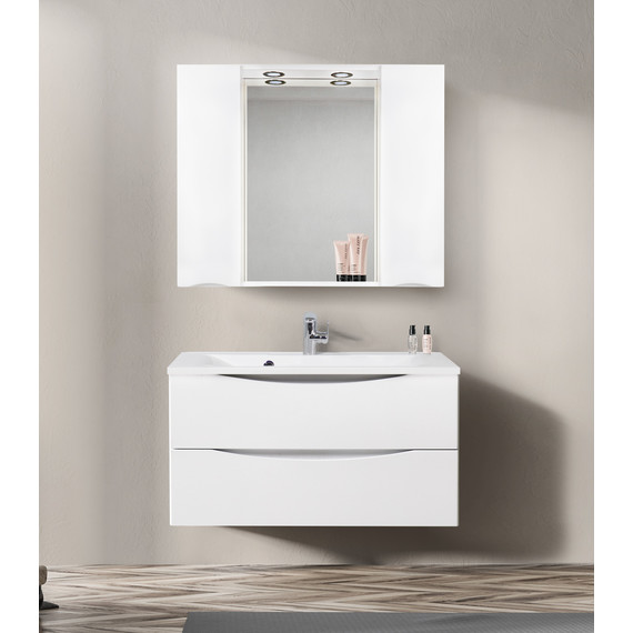 Зеркало-шкаф BelBagno 100 см MARINO-SPC-1000/750-2A-BL-P, Bianco Lucido - фото 7