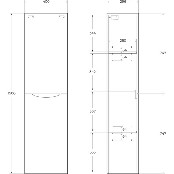 Пенал подвесной BelBagno FLY-MARINO-1500-2A-SC-RN-P-R 40 см, правый, Rovere Nature - фото, картинка 7 Пенал подвесной BelBagno FLY-MARINO-1500-2A-SC-RN-P-R 40 см, правый, Rovere Nature - фото 7